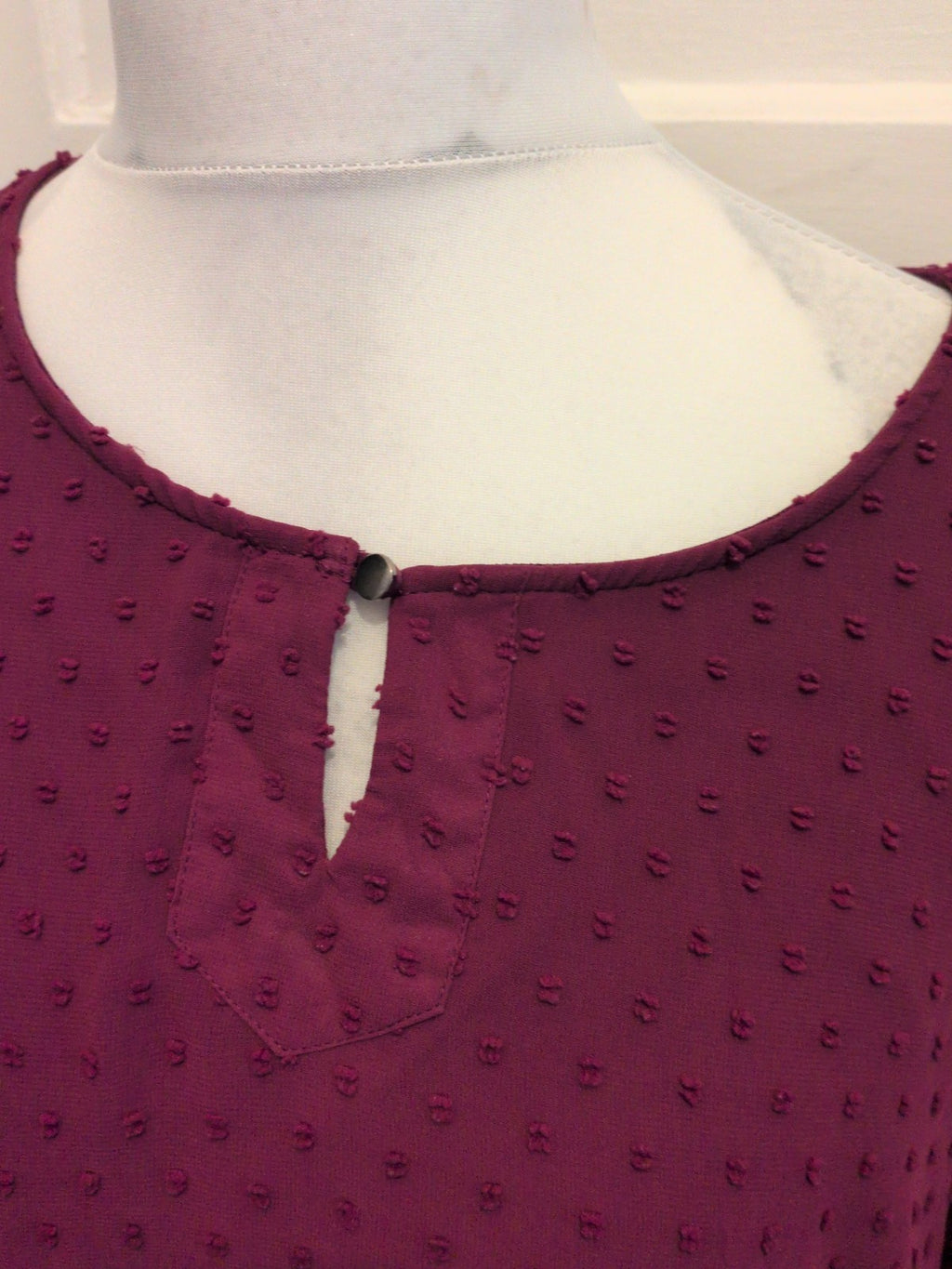 Soon 18 Purple Lined Long Sleeve Blouse Round Neck