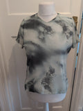 Gold 10 Turquoise Floral Short Sleeve Padded Blouse