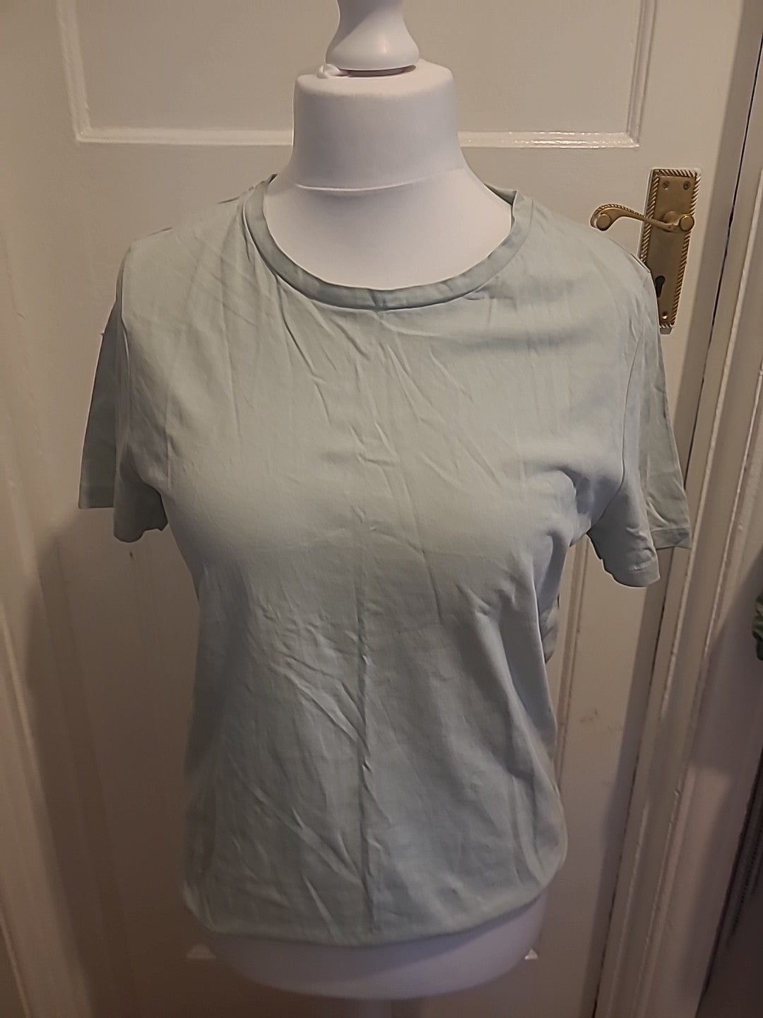 Ladies Tu Woman Size 12 Regular Fit Pale Blue Short Sleeved Tshirt