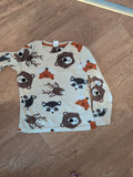 Little Kids 5-6 Years Bear And Fox Long Sleeve Pyjama Top