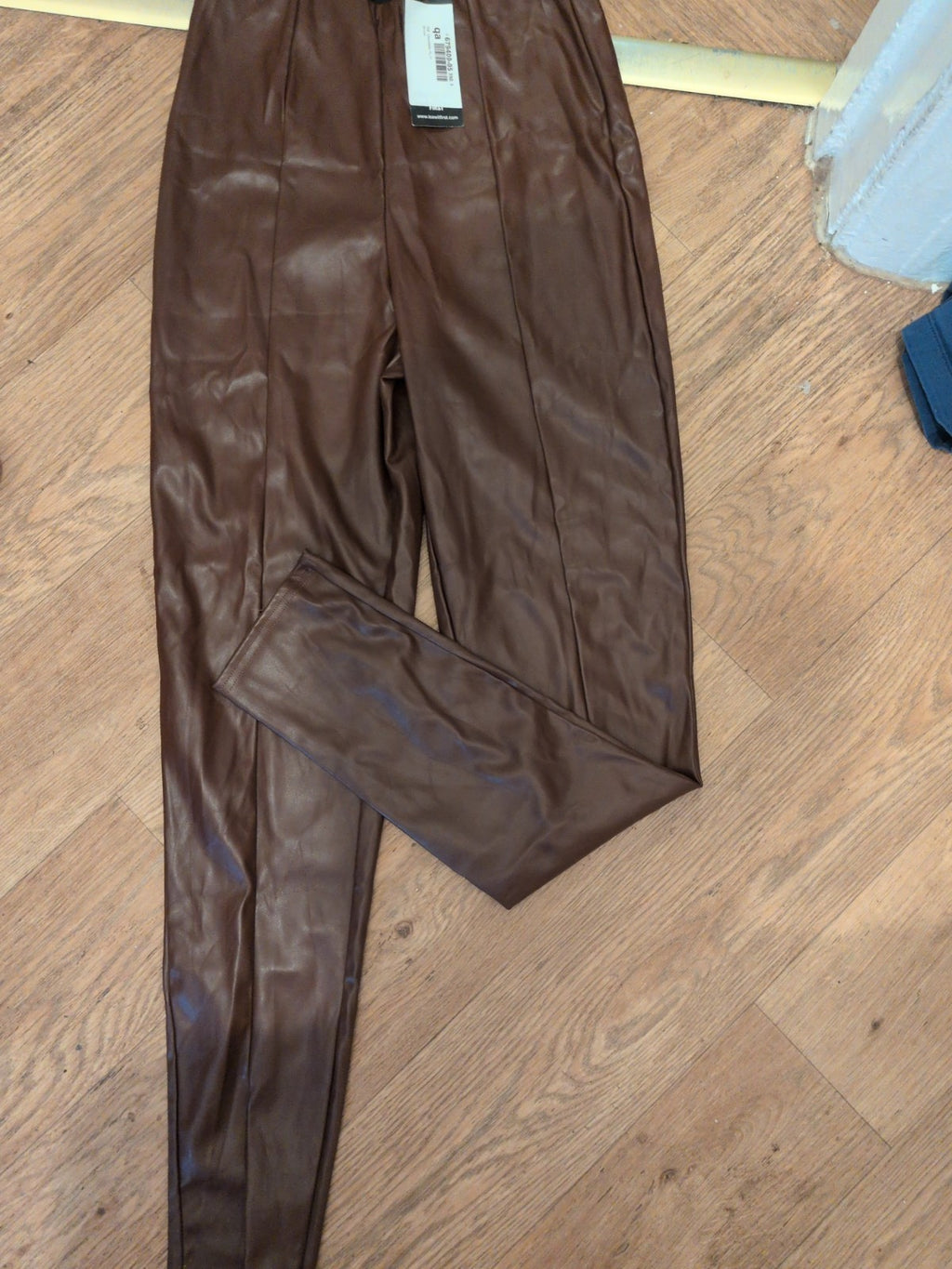 Brand New I Saw It First 10 Brown Pleather Trousers
