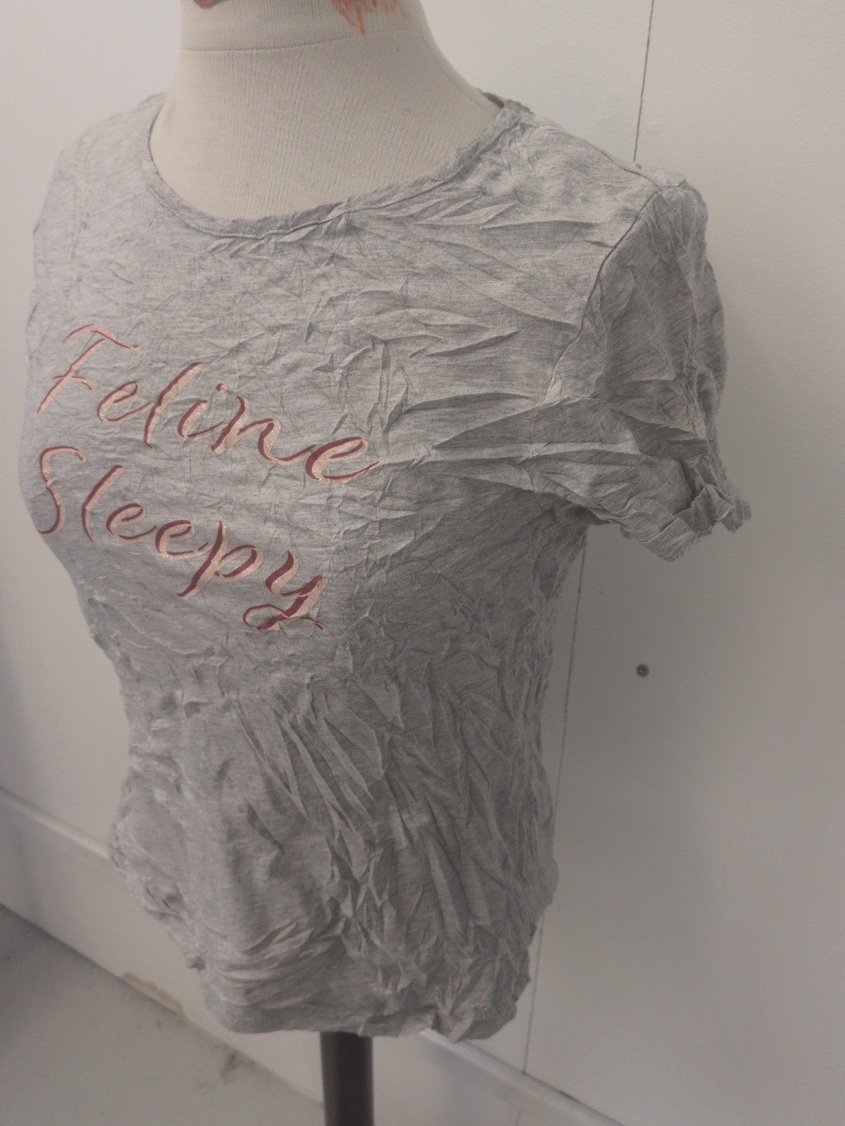 Ladies Avon Size Small Grey Print Short Sleeve Pyjama Rop