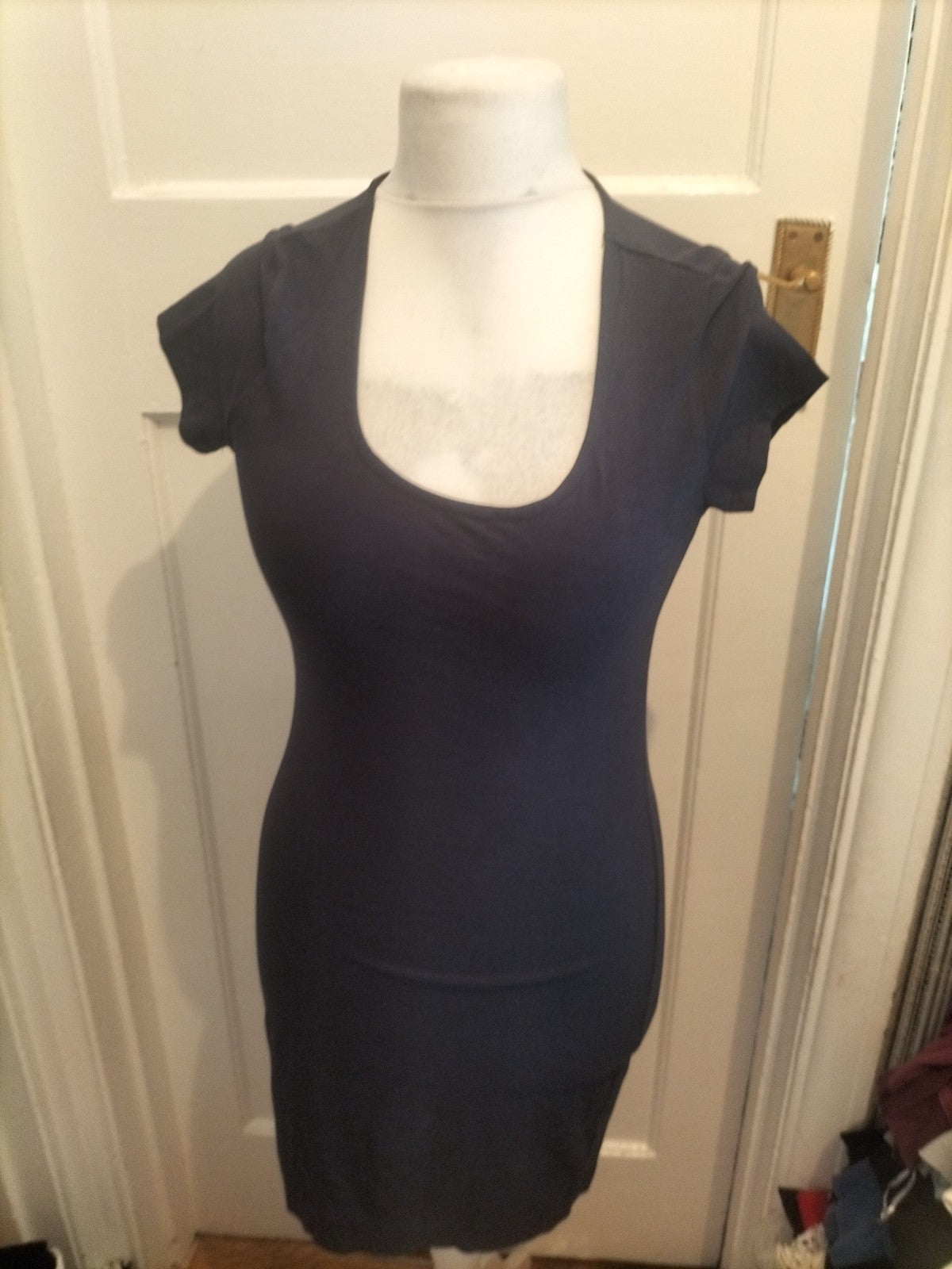 Ladies H&M Size M Navy Short Sleeved Plain Dress