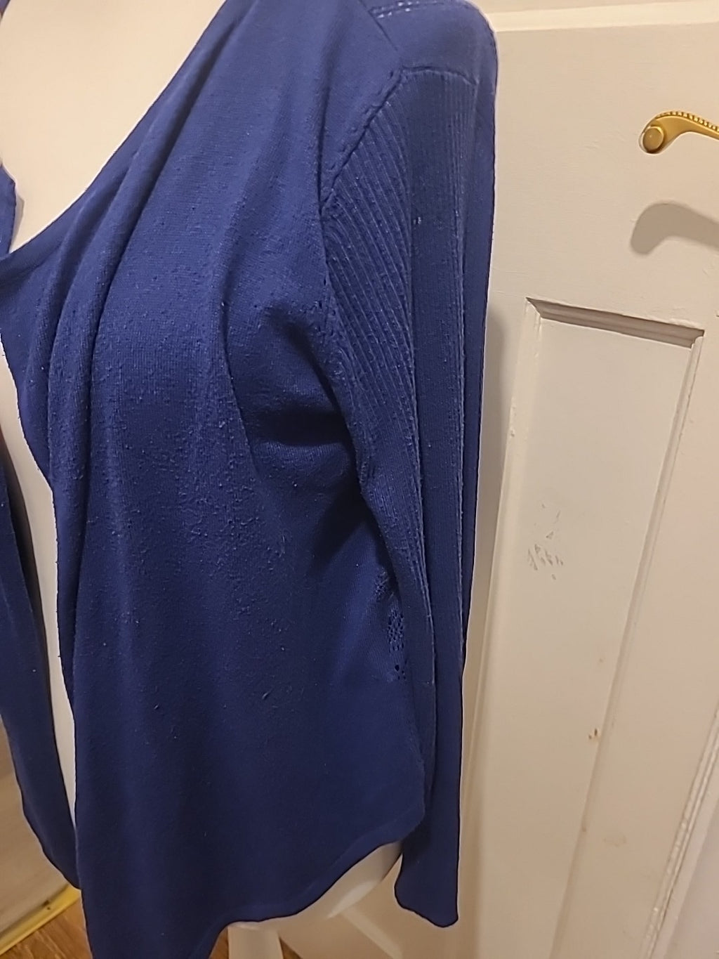 Ladies Tu Size 14 Navy Long Sleeved Cardigan Ribbed