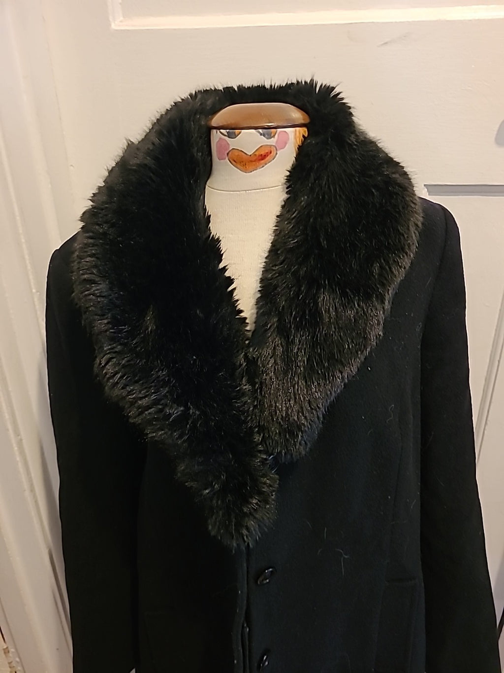 Ladies CC size 18 Black Faux Fur Lined Coat