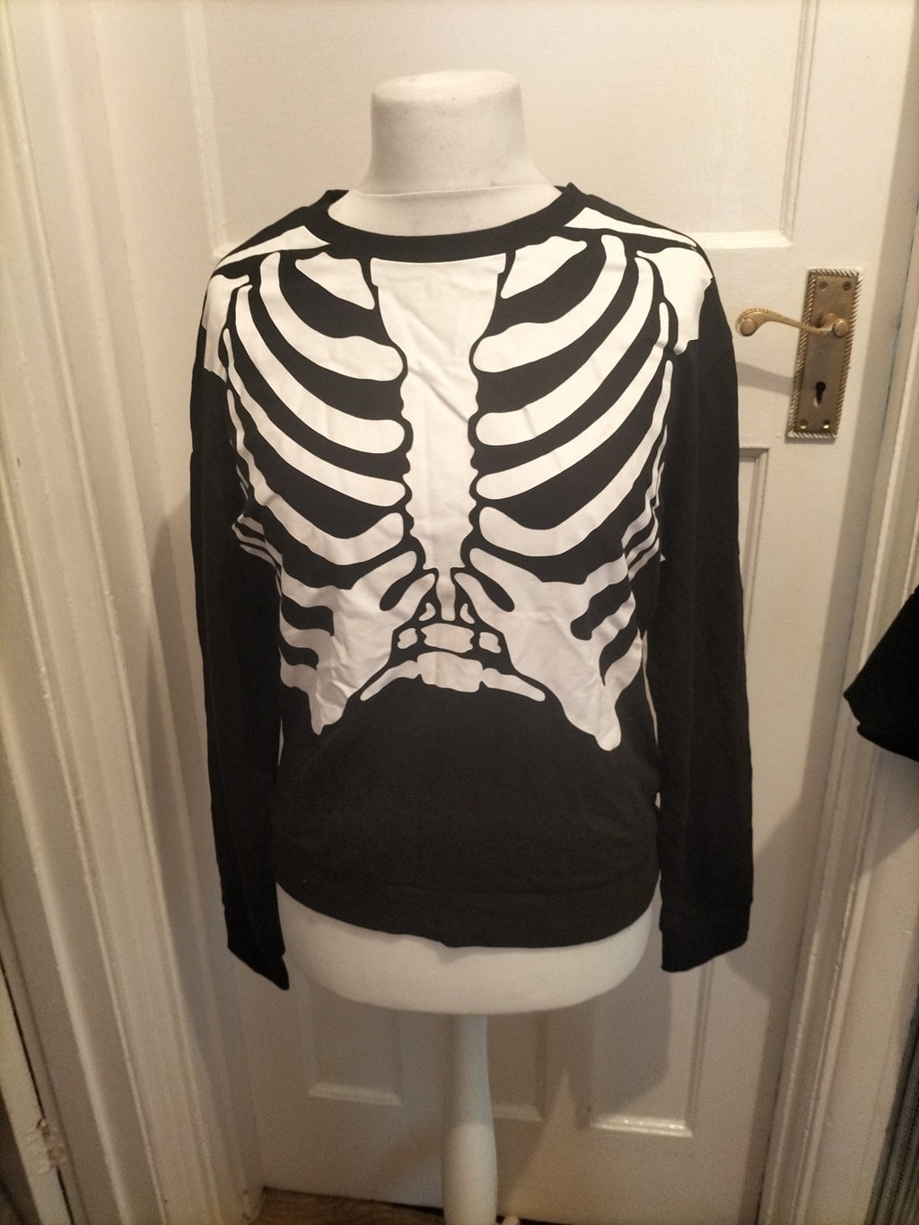Brand New Mens H&M Size Large Black Skeleton Tshirt