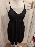 Boohoo 14 Black Sleeveless Knee Length Dress