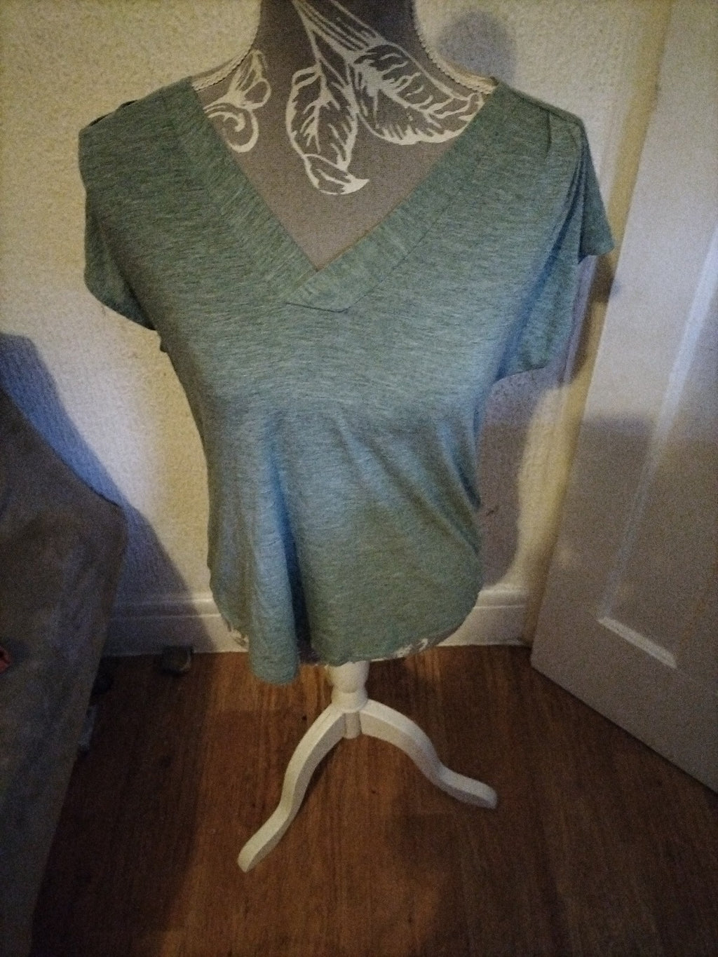 Ladies Per Una 12 Light Jade Short Sleeved Blouse