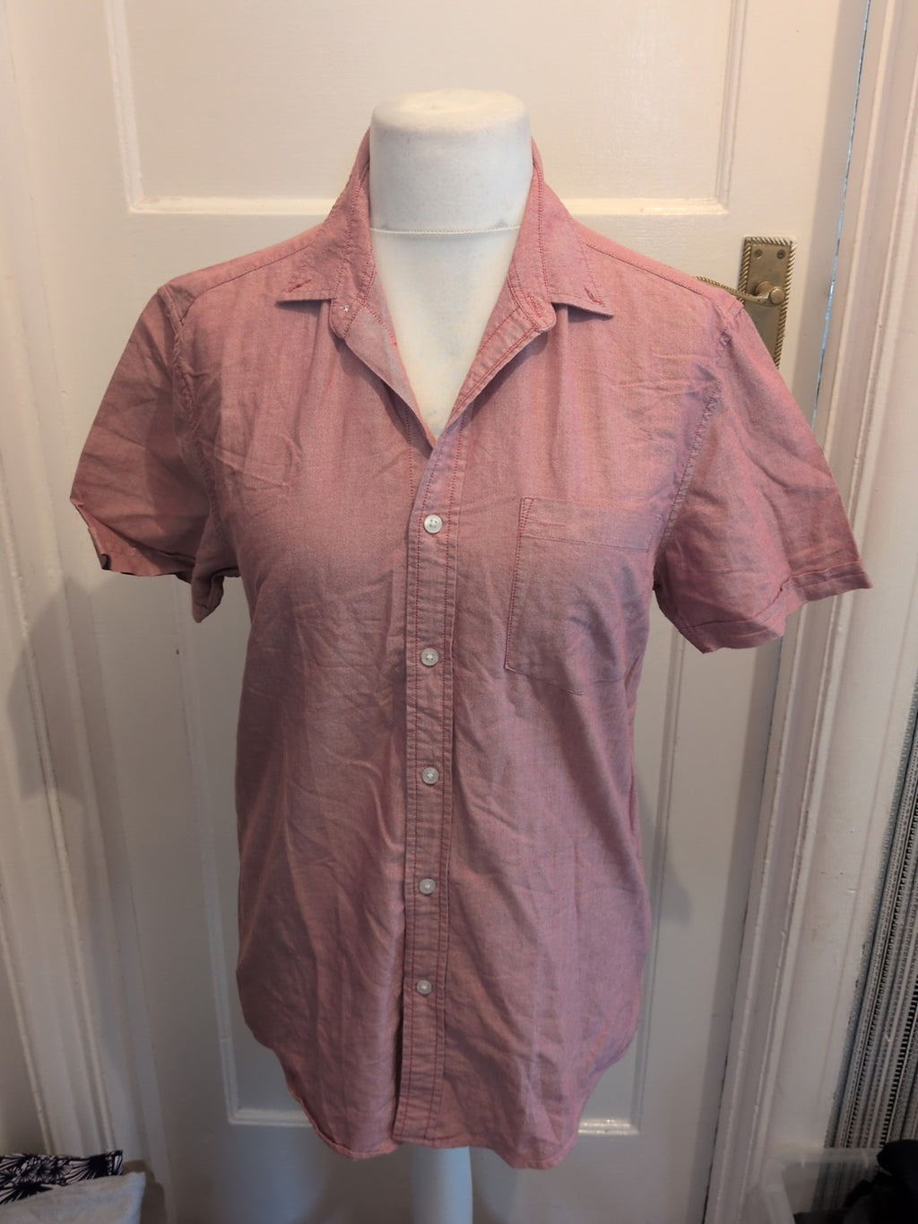 Mens Topman Size M Red Fleck Short Sleeved Shirt