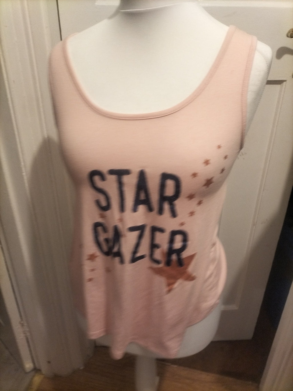 Ladies Tu Size 8 Pink "Star Gazer" Pyjama Top