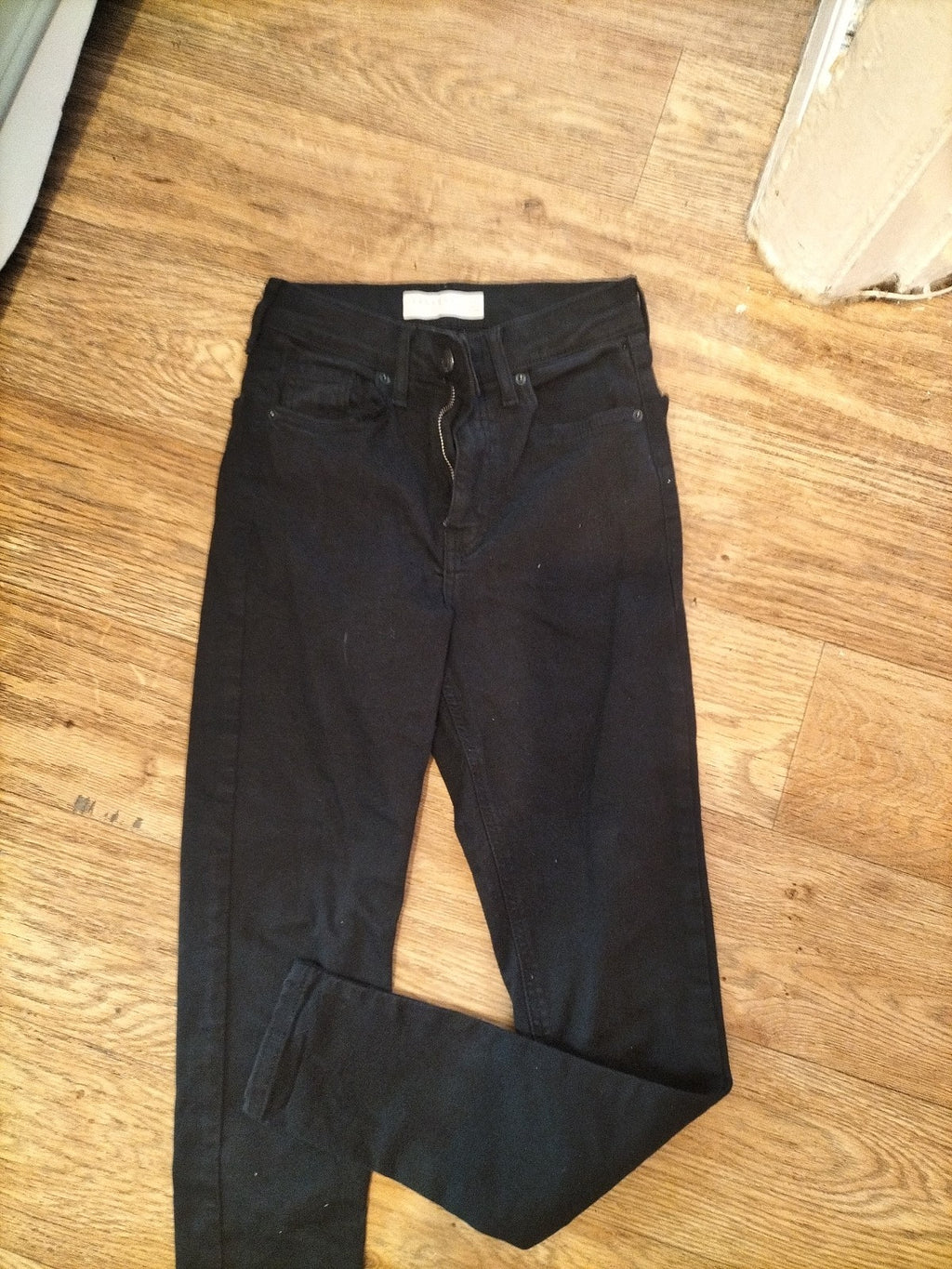 Ladies Topshop Size 25W Black Slim Denim Jeans