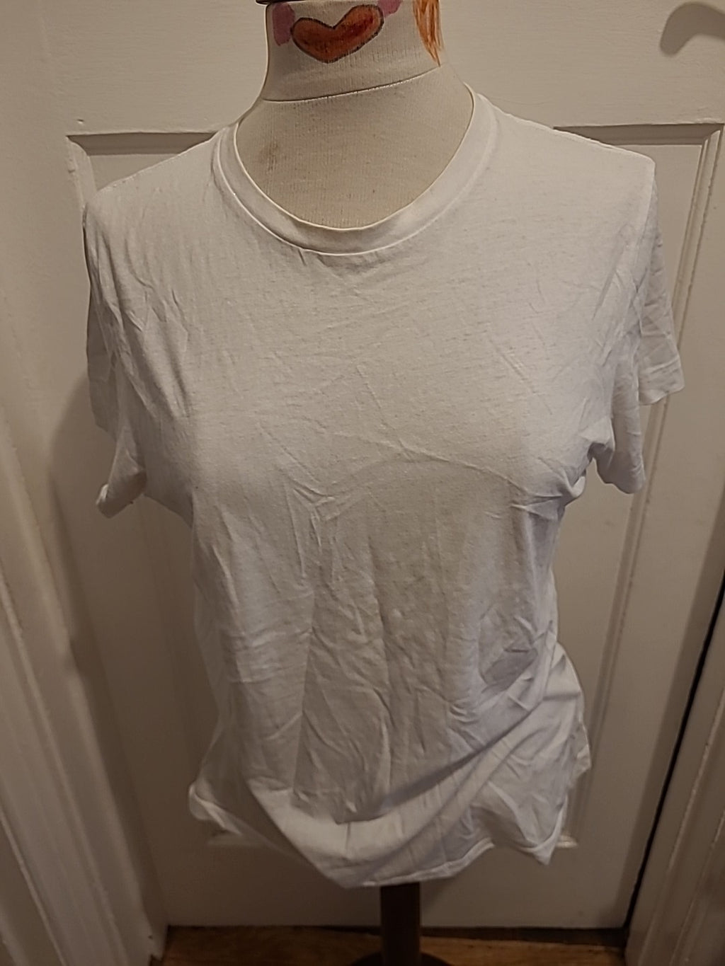 Mens H&M Size Small White Short Sleeved Round Neck Tshirt