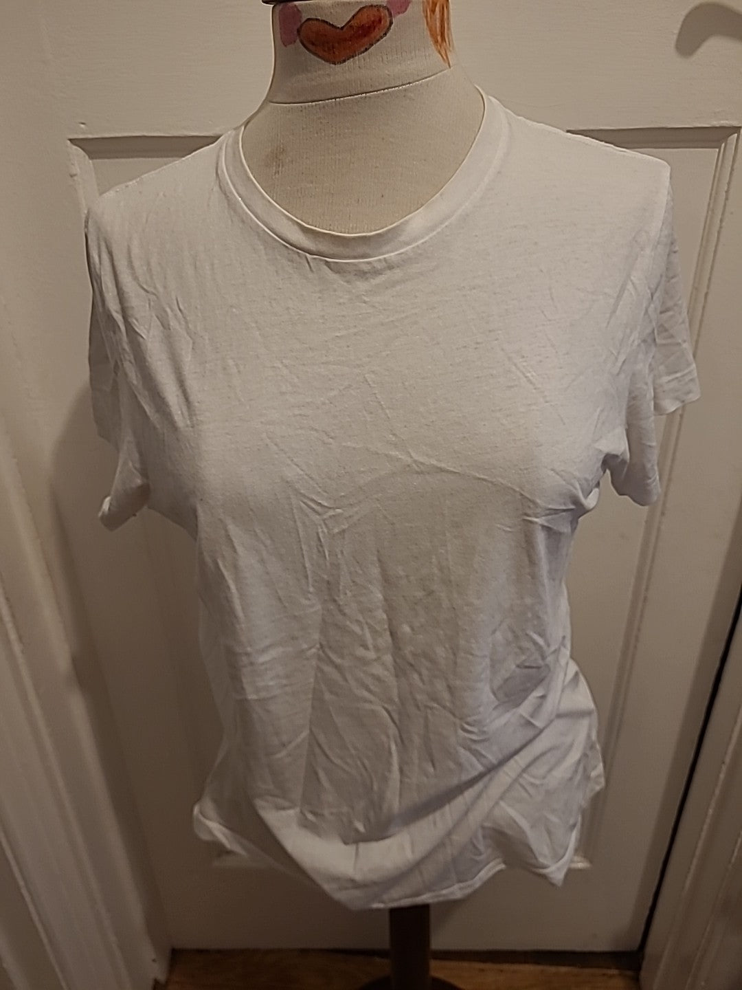 Mens H&M Size Small White Short Sleeved Round Neck Tshirt