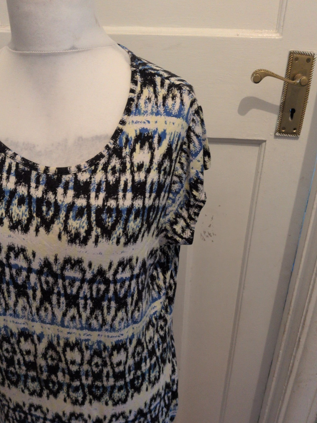 Originals 18 Lemon Black And Blue Shirt Sleeve Knee Length Dress Or Longline...