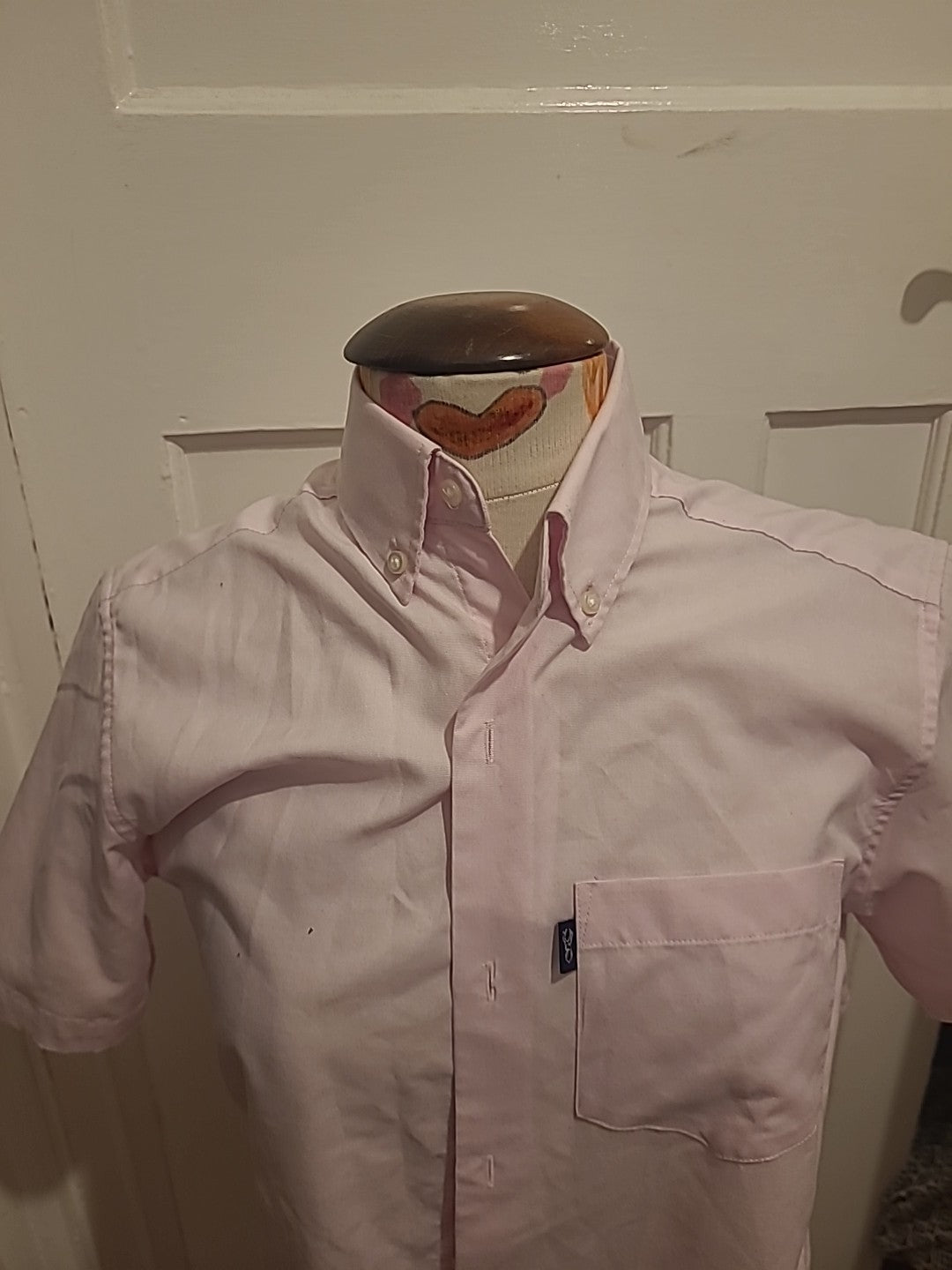 Mens Next Size Small Slim Fit Pink Short Sleeve Shirt
