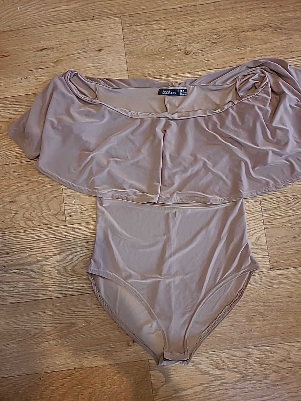 Ladies Boohoo Size 10 Brown Sleeveless Bodysuit
