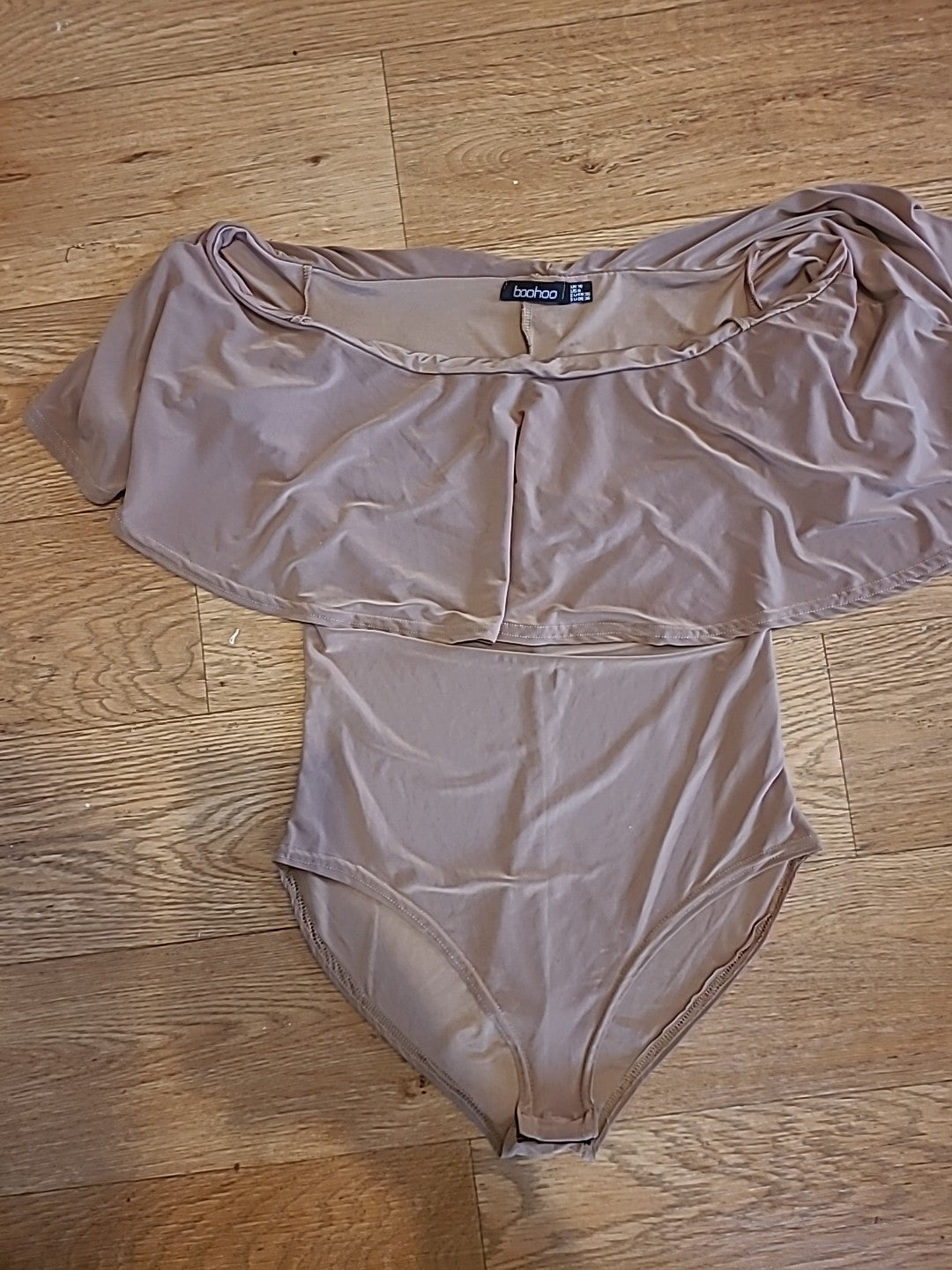 Ladies Boohoo Size 10 Brown Sleeveless Bodysuit