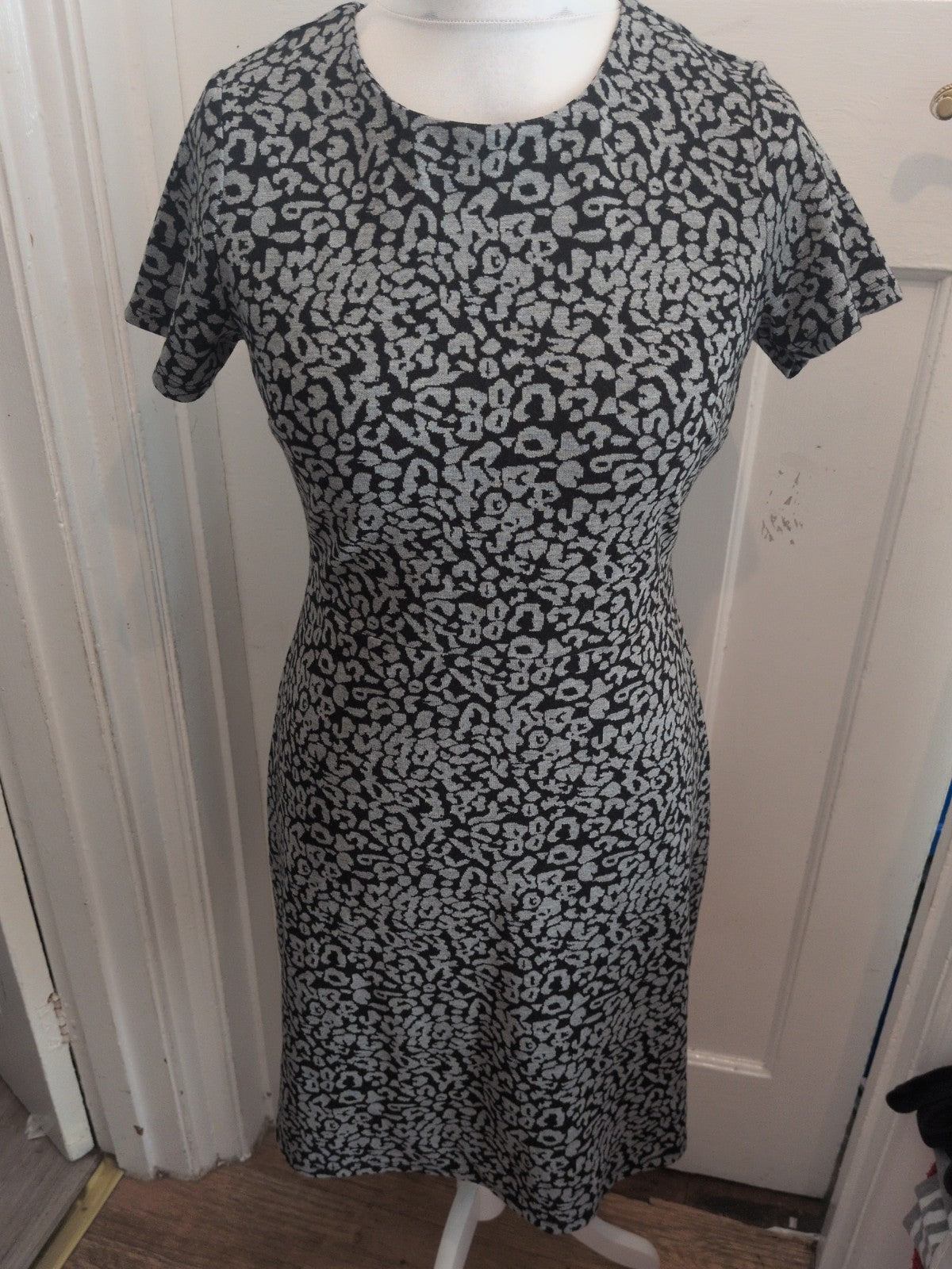 Tu Woman 12 Grey And Black Short Sleeve Midi-long Dress