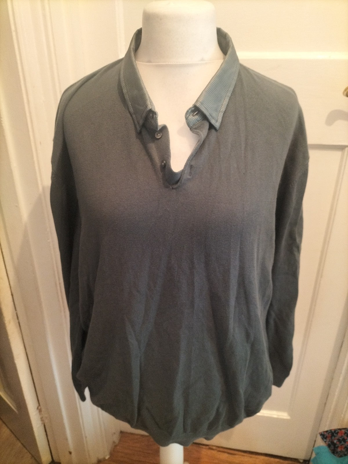 Next 3XL Dark Green Long Sleeve Polo