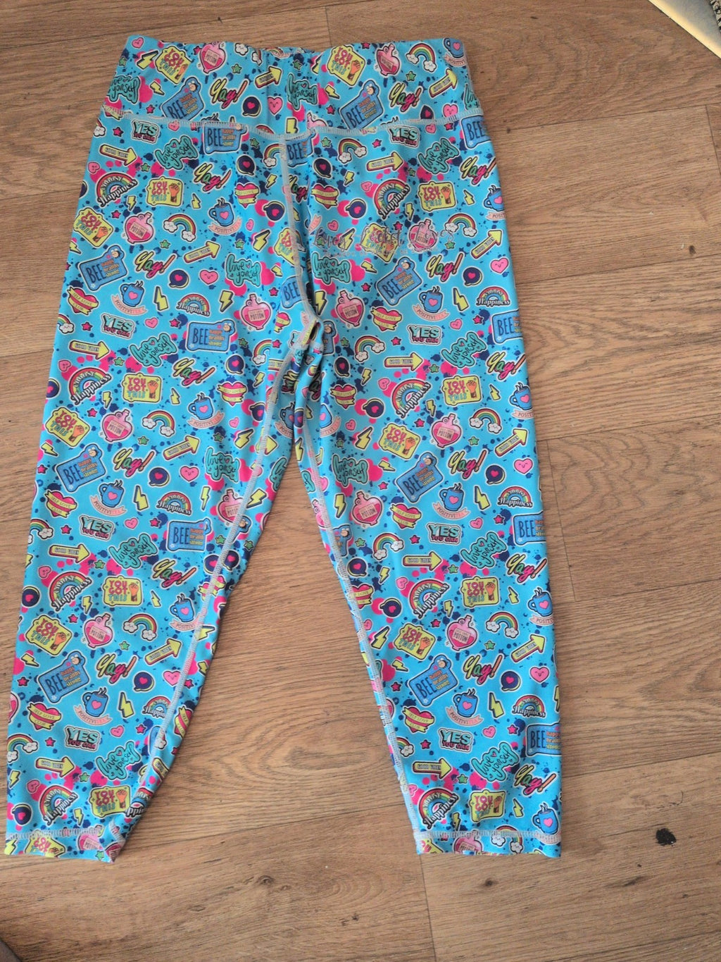 Lucy Locket Loves Medium Blue Printed Leggings