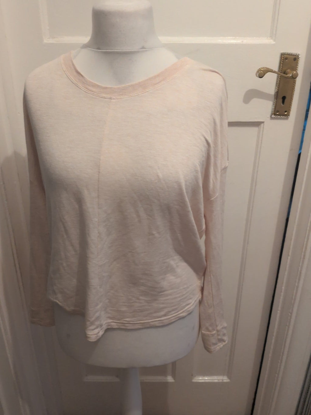 Primark 6-8 Stone Criss Cross Long Sleeve Blouse