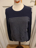 Mens M&S Size Medium Navy Mix Long Sleeve Top