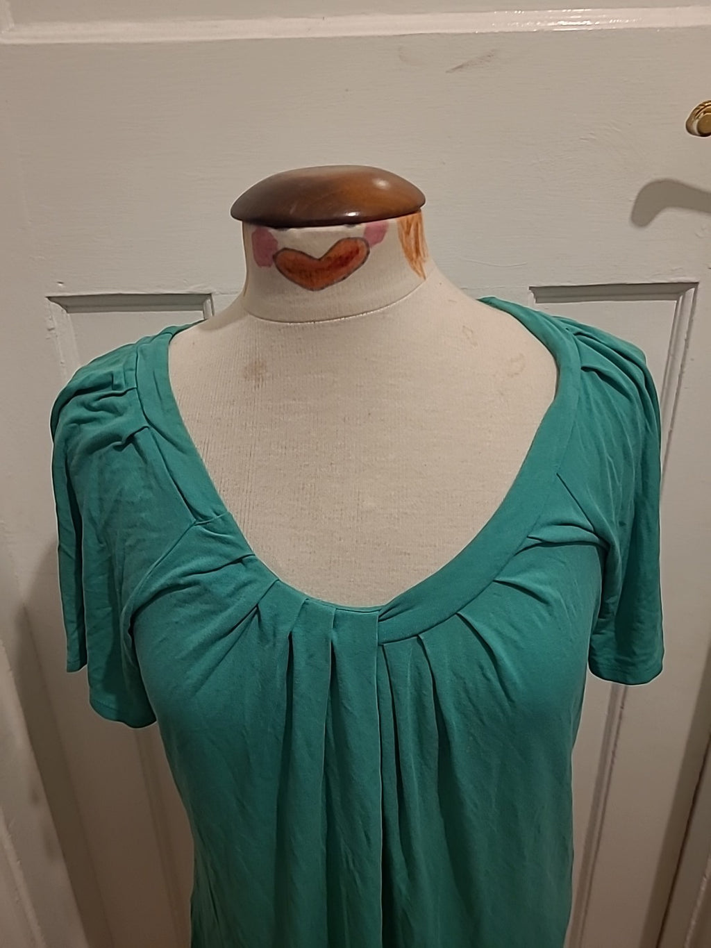 Ladies Marks And Spencer Size 10 Green Short Sleeved Tshirt