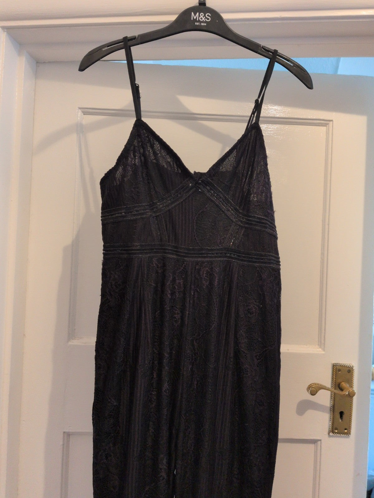 Prettylittlething 12 Black Patterned Sleeveless Jumpsuit