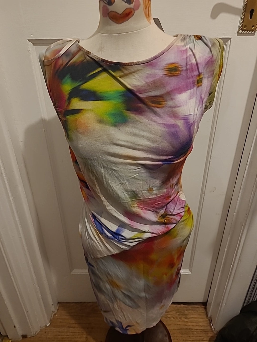 Ladies River Island Size 12 Multicoloured Padded Sleeveless Dress