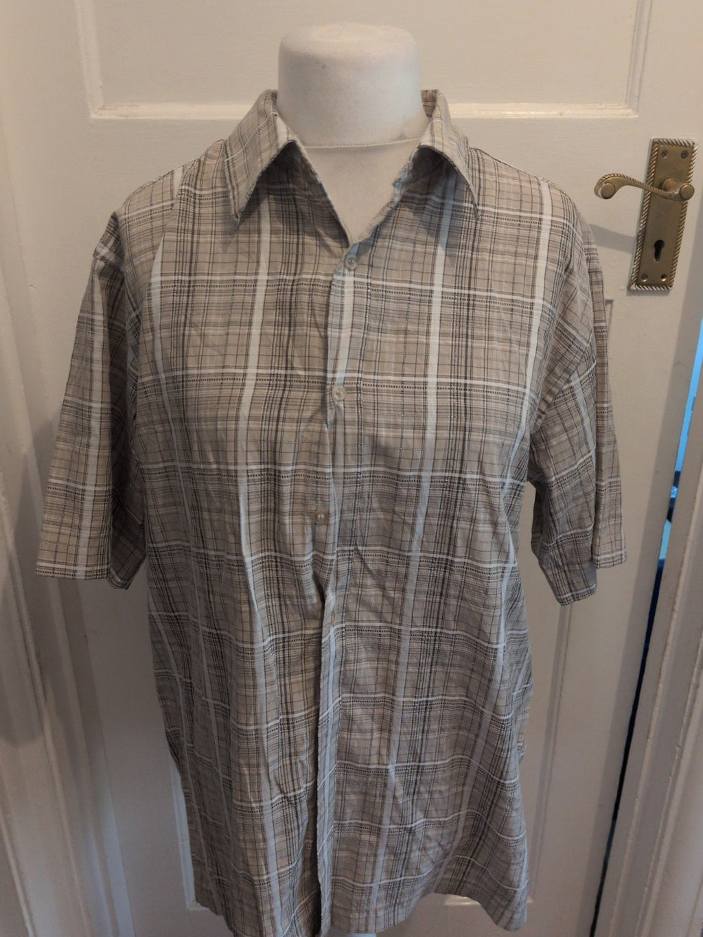 BHS Large Stone Check Short Sleeve Shirt