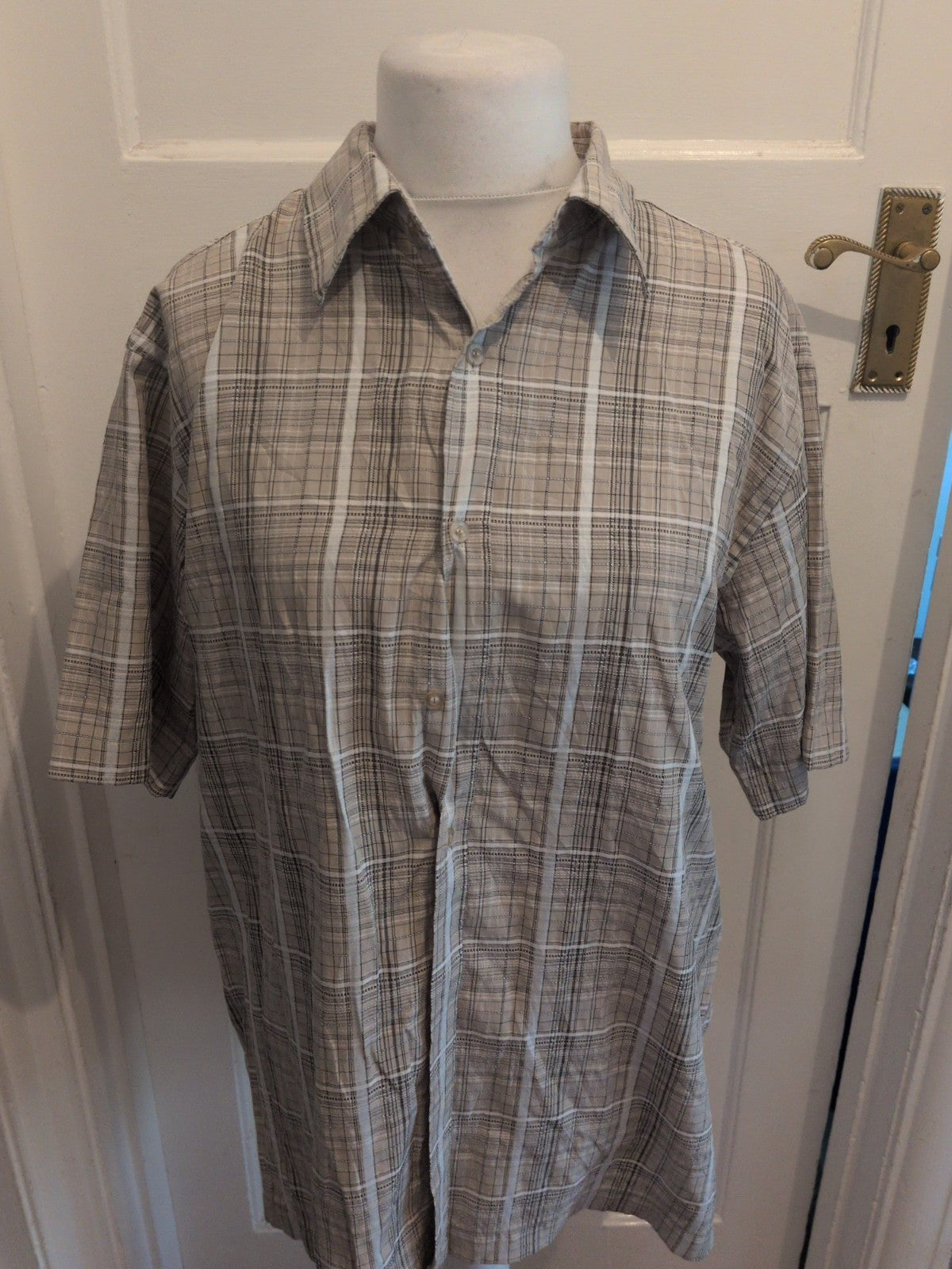 BHS Large Stone Check Short Sleeve Shirt