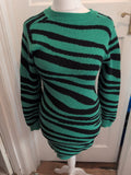 Shein Medium Green And Black Long Sleeve Jumper Dress