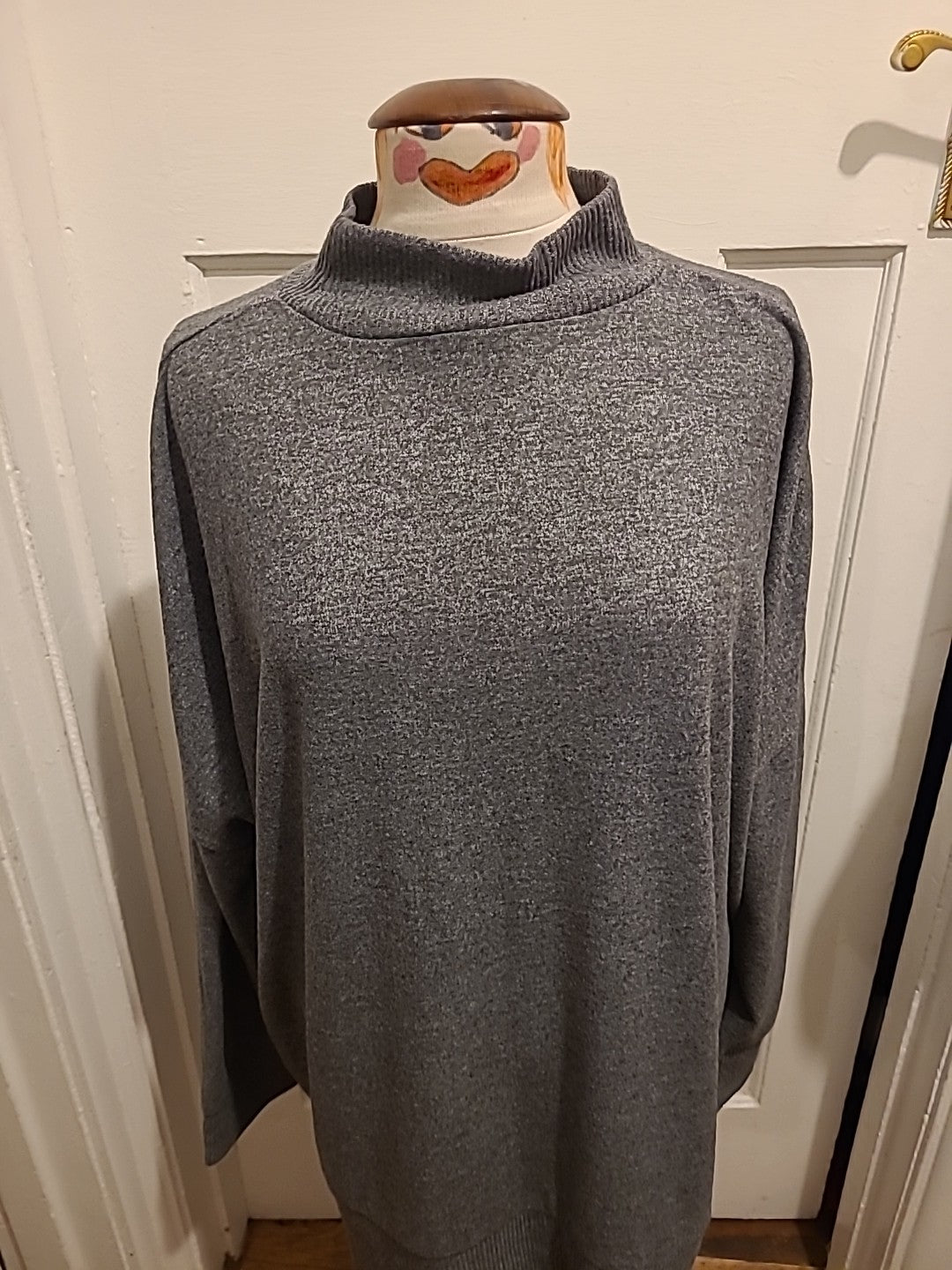 Ladies Papaya Size XL Grey Ribbed Hems Pullover Jumper