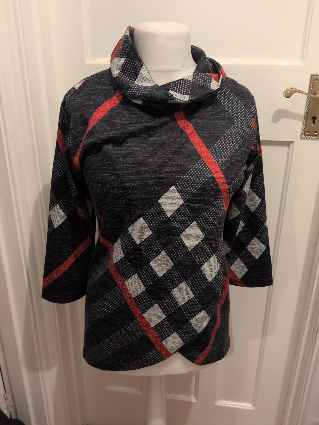 Cerulean Large Navy/Red/White Patterned Long Sleeve Jumper