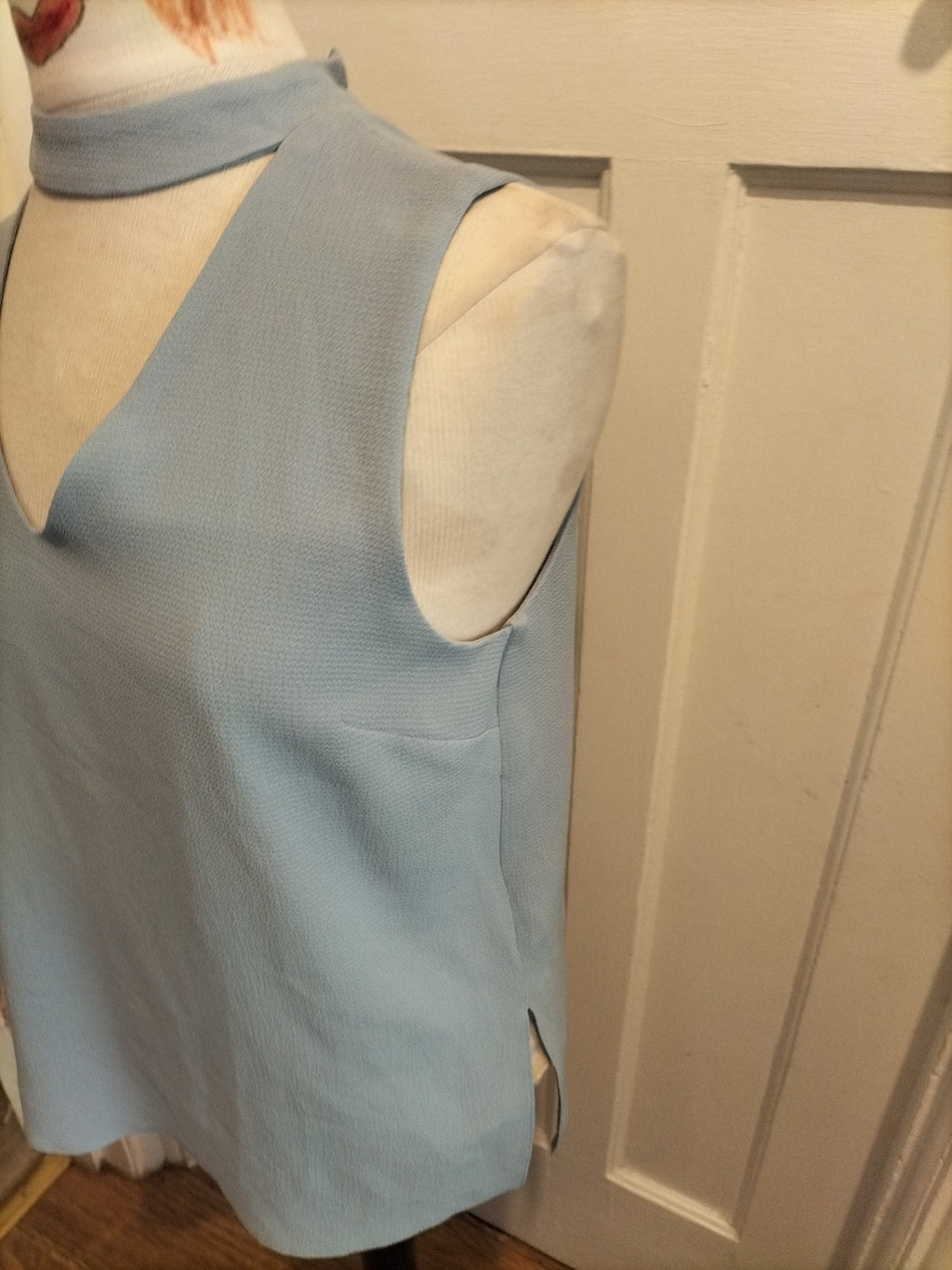Ladies New look Size 10 Baby Blue Sleeveless Blouse