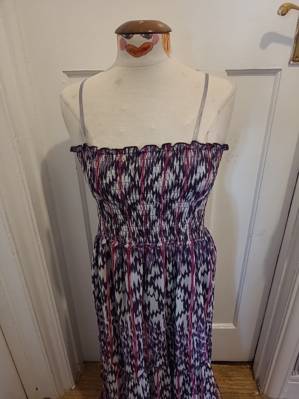 Ladies Bleu Size L/XL Purple Bubblehem Long Length Dress