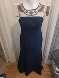 Ladies San Fiore Size 46* Navy Sleeveless Long Length Dress