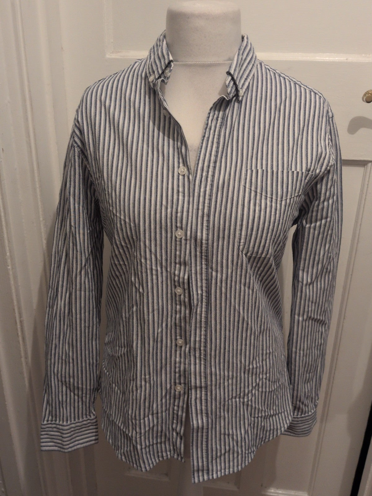 Tu Man Medium Navy Stripe Long Sleeve Shirt
