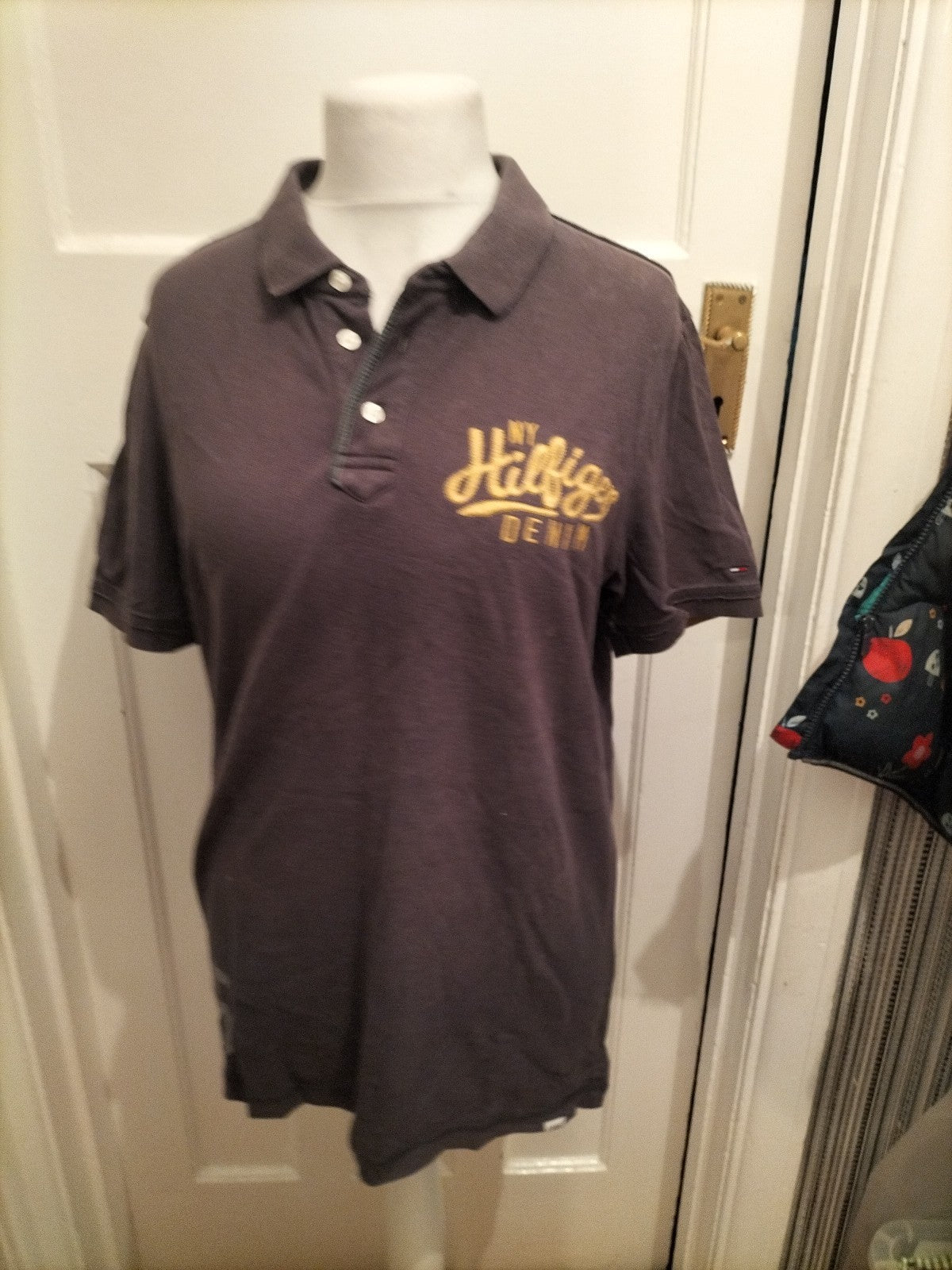 Mens Hilfiger Size XL Navy Short Sleeved Polo