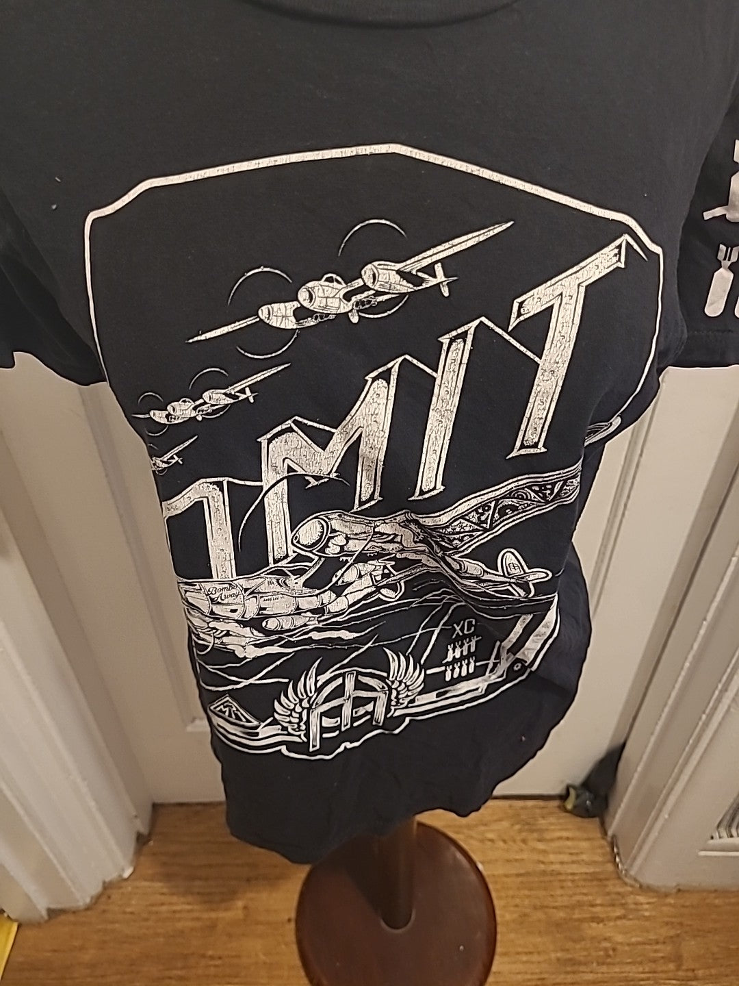 Mens Amit Size Small Black With White Printed Detail Tshirt