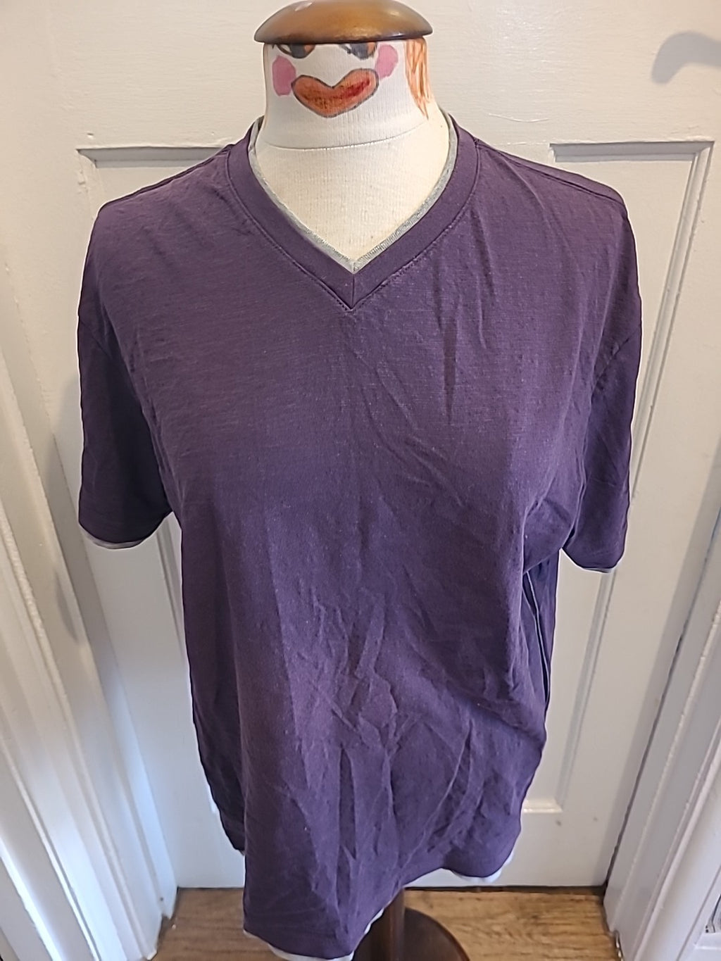 Mens Tu Size Large Purple Short Sleeved Pyjama Top