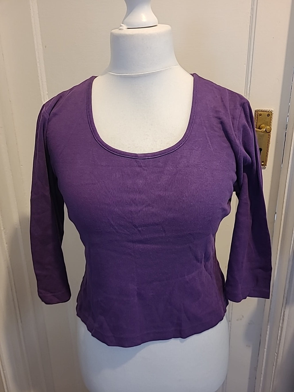 Ladies Nouveau Edition Size Medium Purple 3/4 Sleeved Tshirt