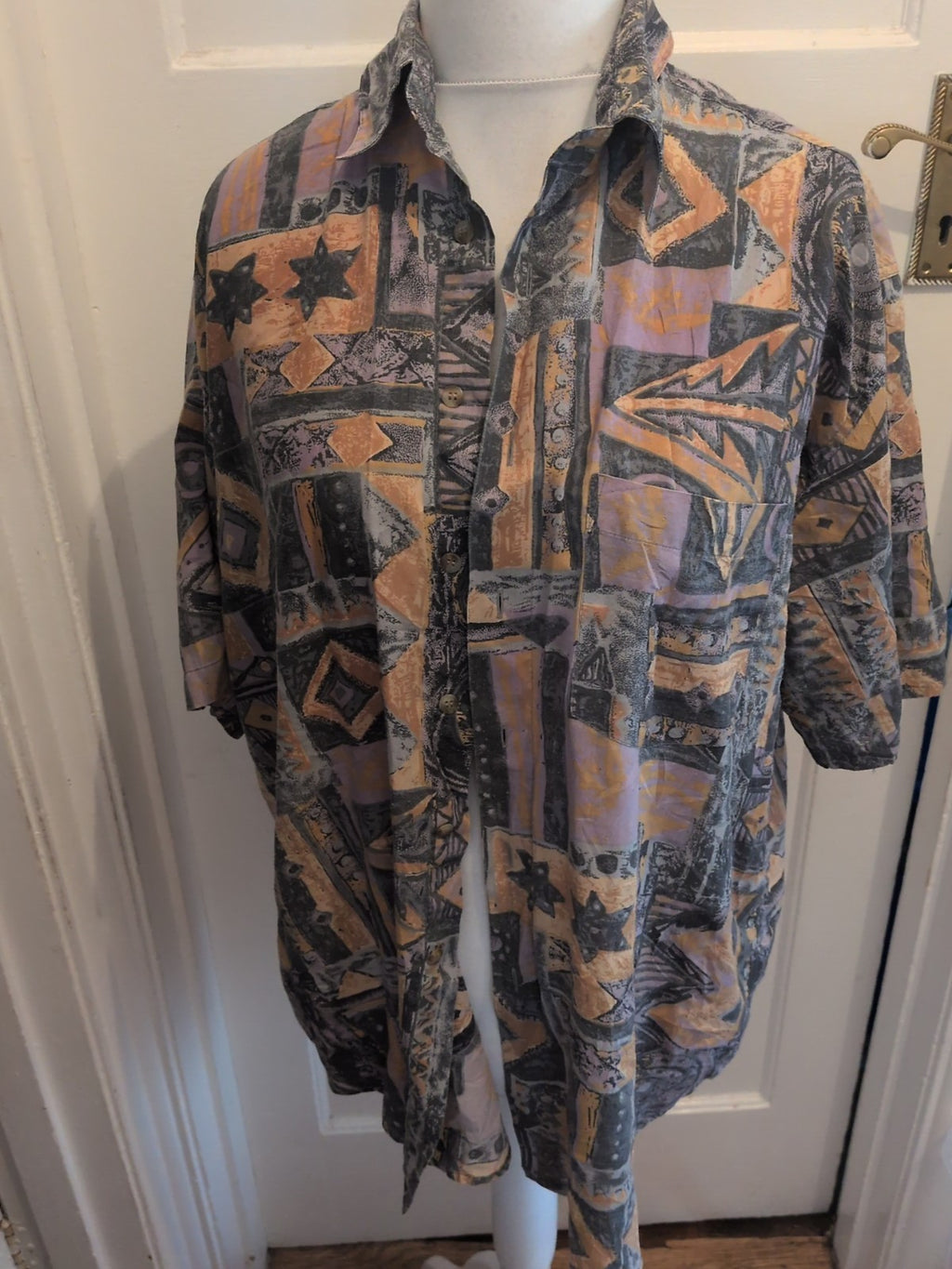 Debenhams Large Yellow/Grey Short Sleeve Shirt