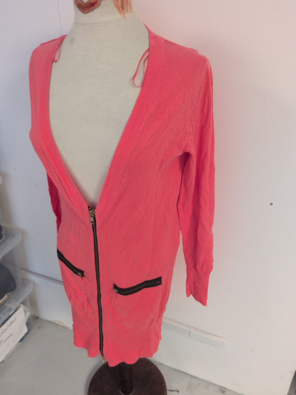 Monsoon Fusion 10 Coral Long Sleeve Dress