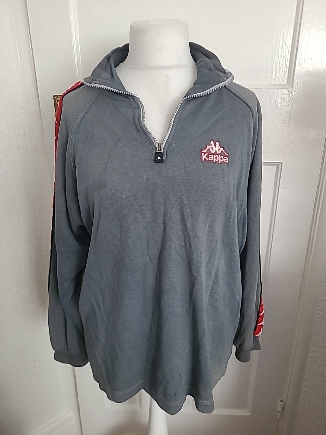 Mens Kappa Size Large Grey Long Sleeve Jumper