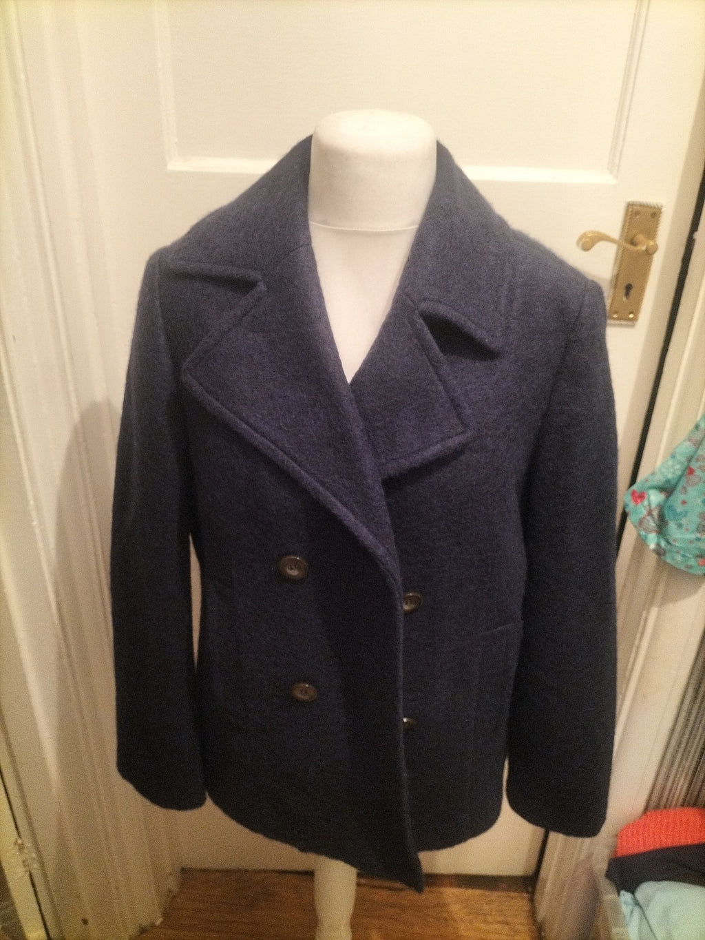 Isle 18 Dark Blue Navy Lined Jacket Padded