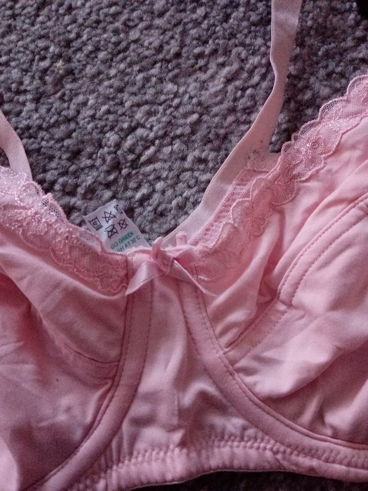 Ladies Matalan Bra 36DD Pale Pink Lace Trim Free Delivery
