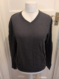 Mens Gap Size M Grey Ribbed Hem Long Sleeved Pullover Jumper