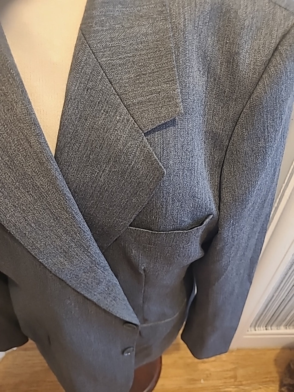 Mens Size Xl Grey Padded Lined Suit Jacket