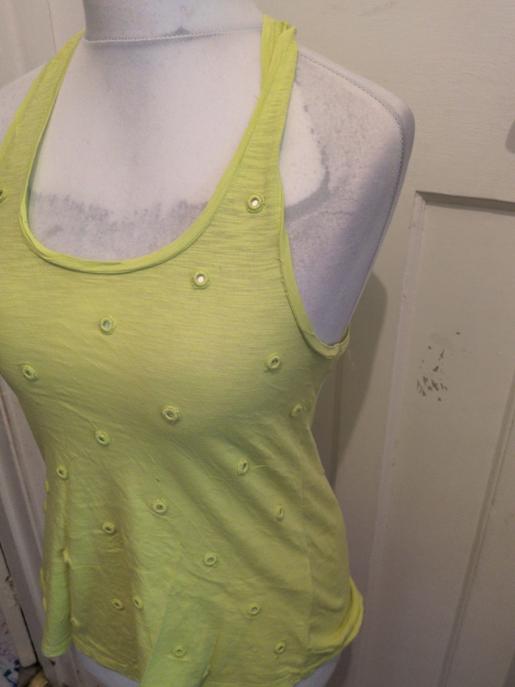 Jane Norman 10 Lime Green Sleeveless T-shirt